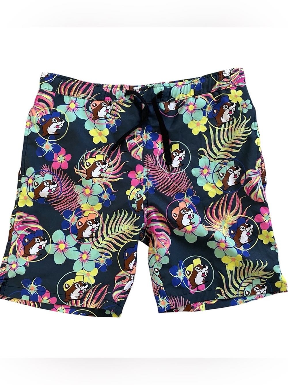 BUC-EE’S Boys Floral Tropical Multicolored Swim Trunk Shorts, Boys youth large